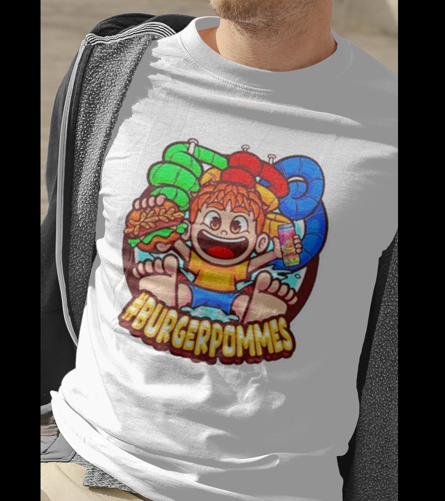 Lukasbs Burgerpommes Wasserpark Kids Fun Graphic With Slides And Snacks T-Shirt