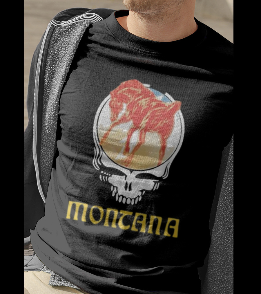 Montana United States Of Dead Horse Skull T-Shirt