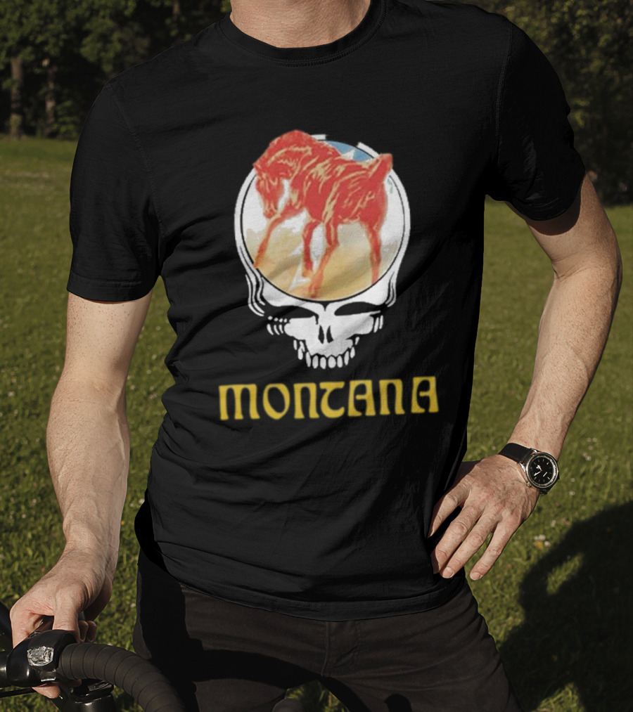 Montana United States Of Dead Horse Skull T-Shirt