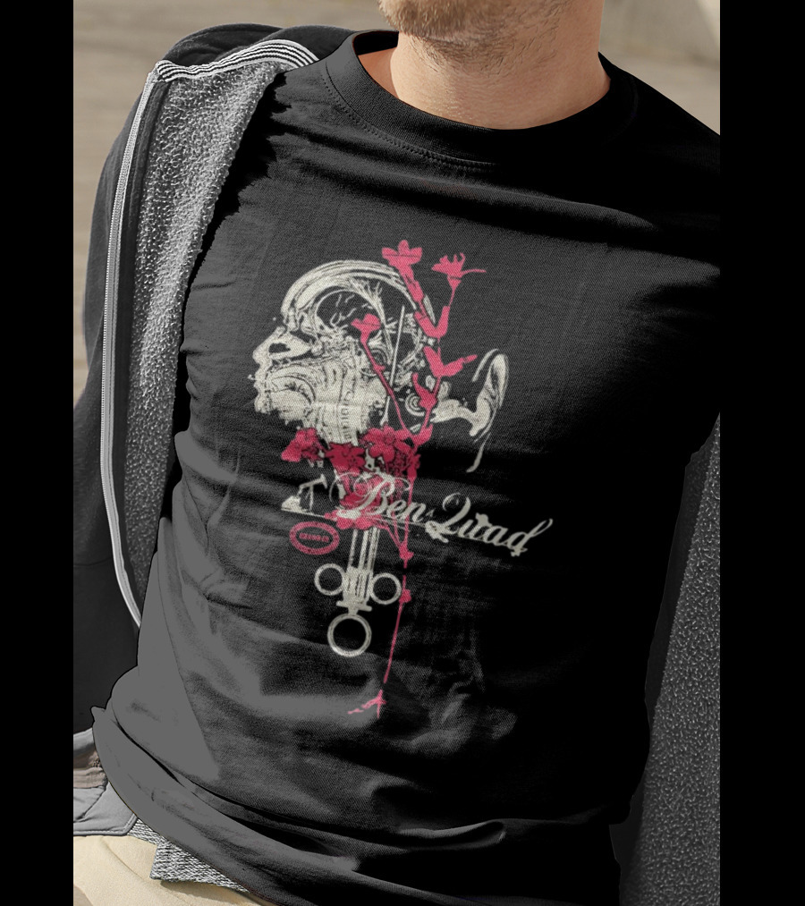 Purenoise Ben Quad Anatomy Circuit Roses Skull T-Shirt