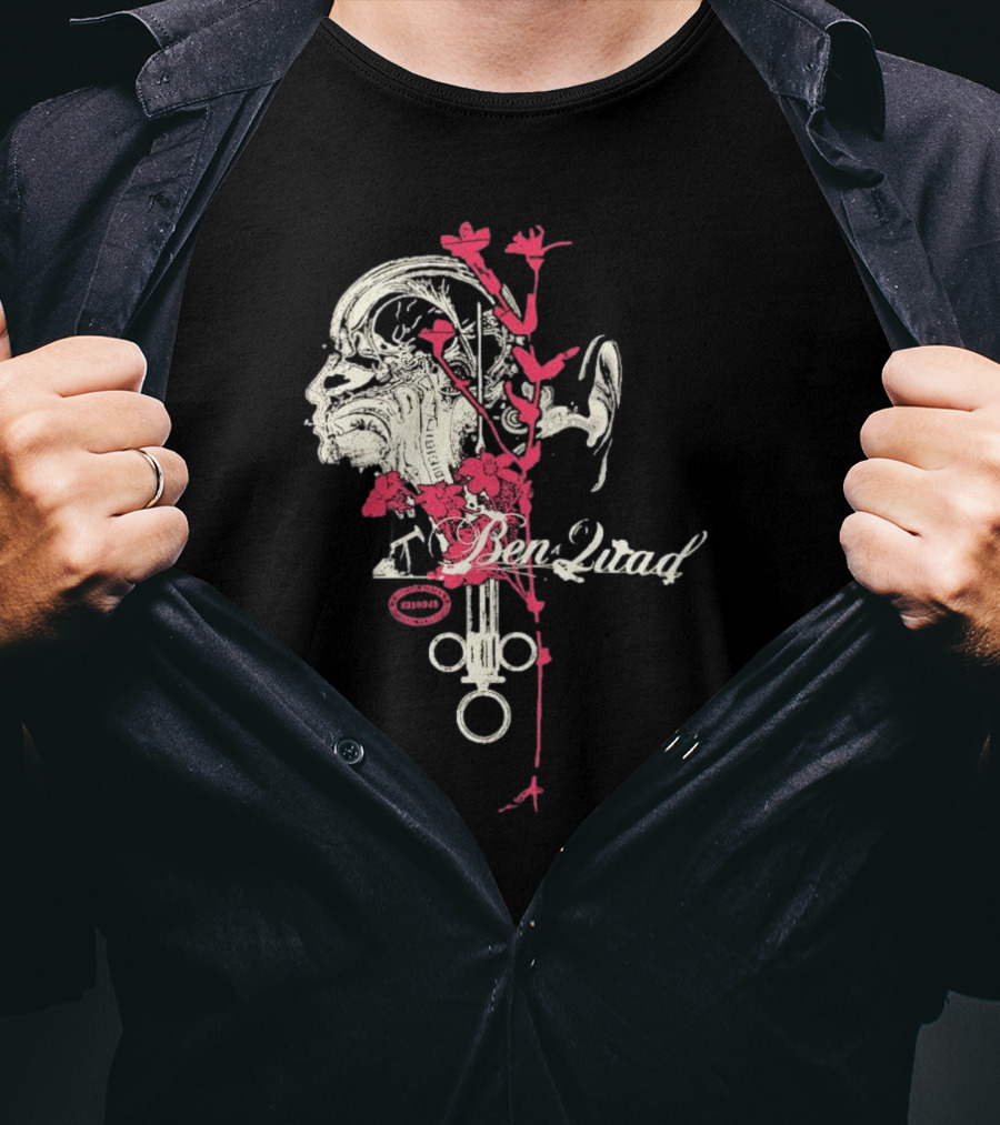 Purenoise Ben Quad Anatomy Circuit Roses Skull T-Shirt