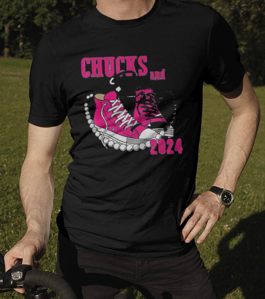 Chucks And Pearls Pink Sneakers T-Shirt