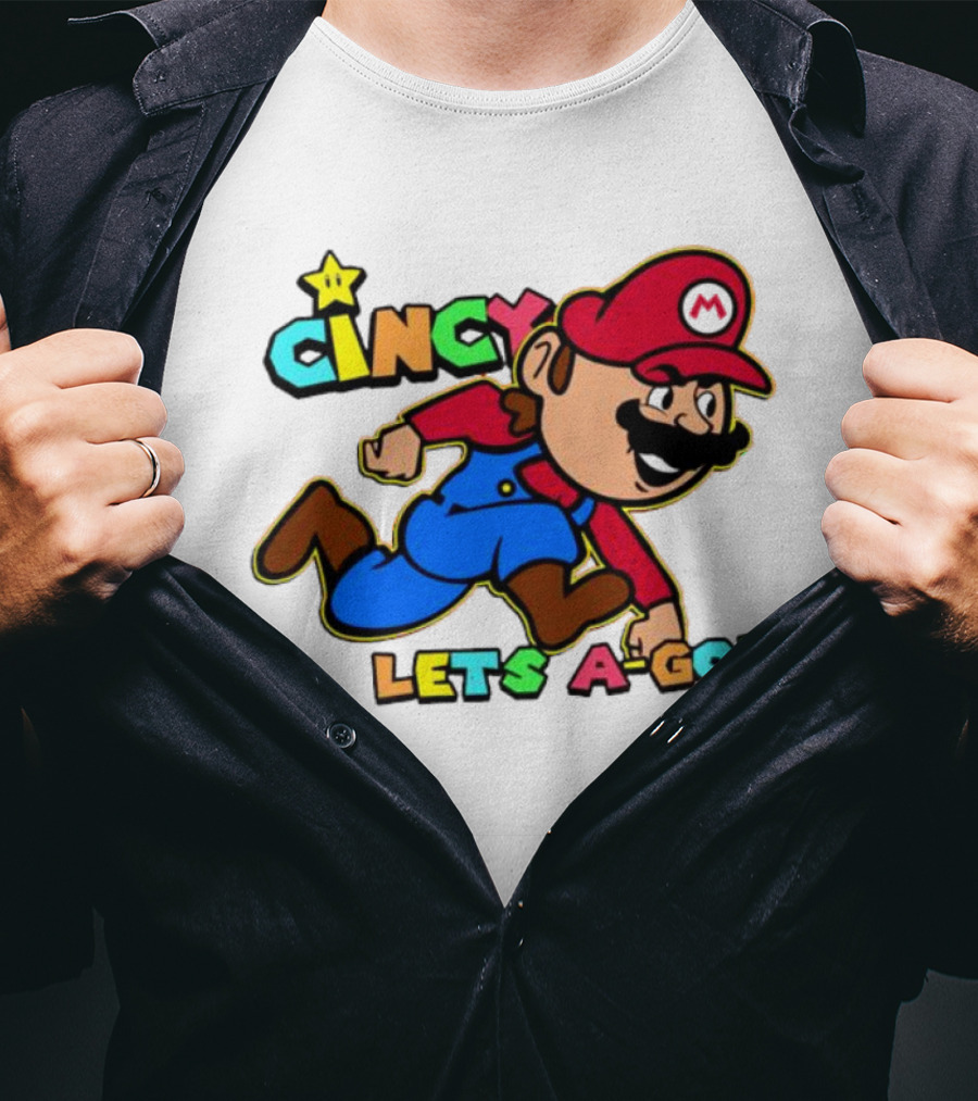 Cincy Let's A-Go Mr Mario Cincinnati T-Shirt