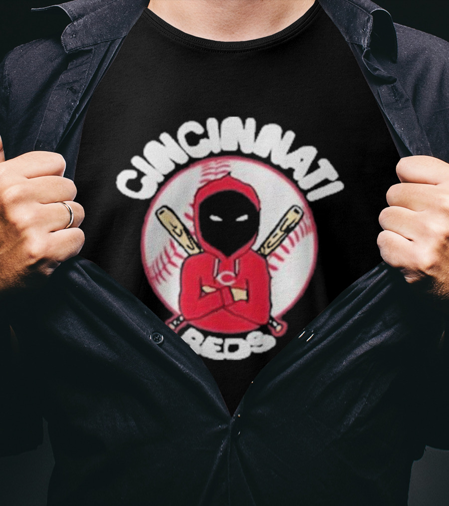 Cincinnati Reds Hoodie Baseball Mask With Crossed Bats T-Shirt