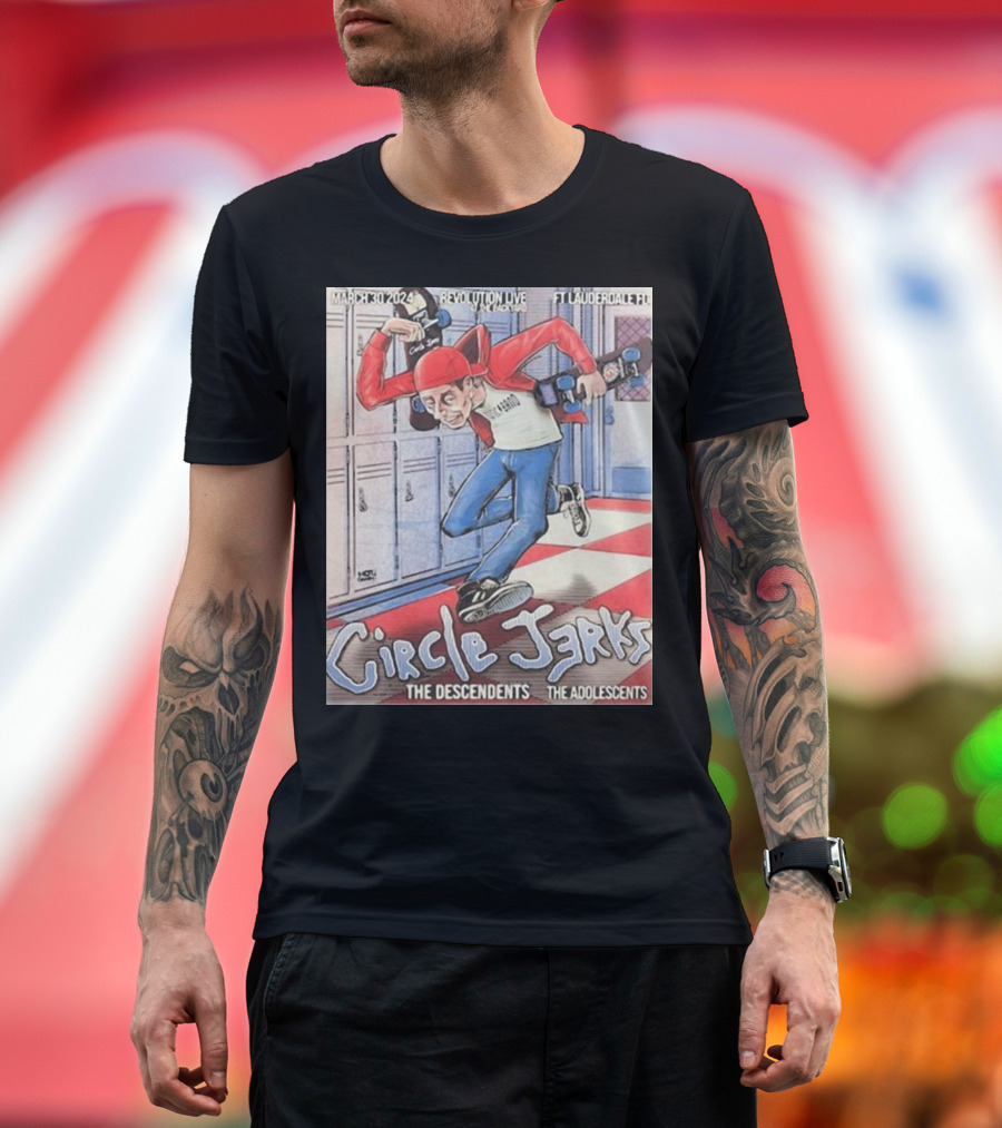 Circle Jerks Revolution Live Ft Lauderdale March 30 2024 The Descendents The Adolescents T-Shirt
