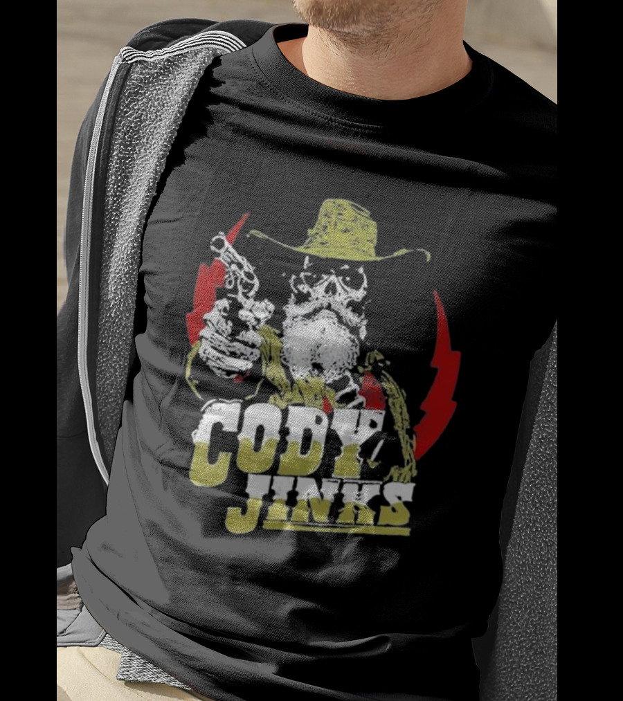 Cody Jinks Cowboy Thunder Lightning Skeleton Gunslinger T-Shirt