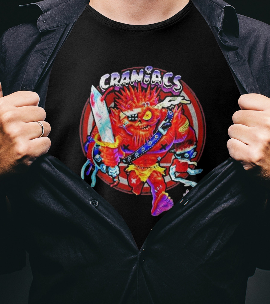 Craniacs Sonny Monster Warrior With Spiked Hair And Eye Patch Holding Sword T-Shirt