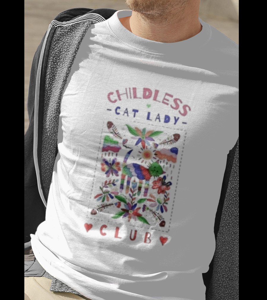 Childless Cat Lady Club Colorful Mexican T-Shirt