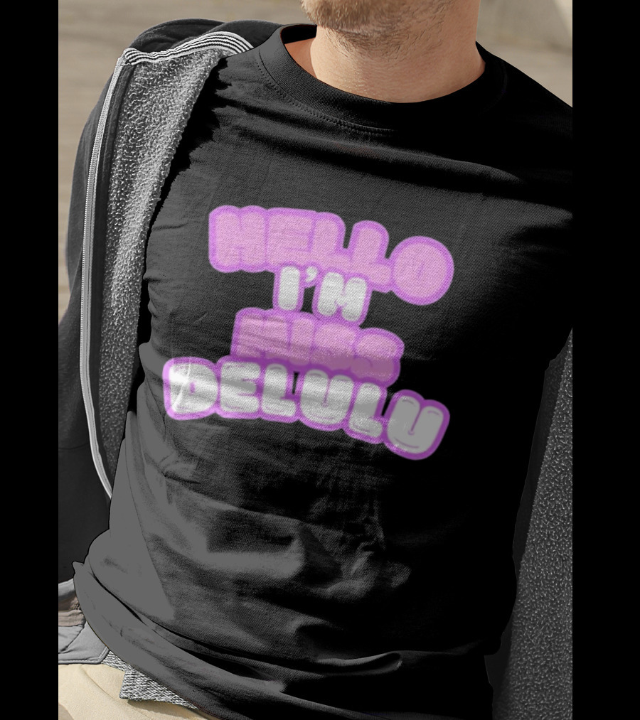 Flippa Hello I’m Miss Delulu Pastel Bubble Text T-Shirt