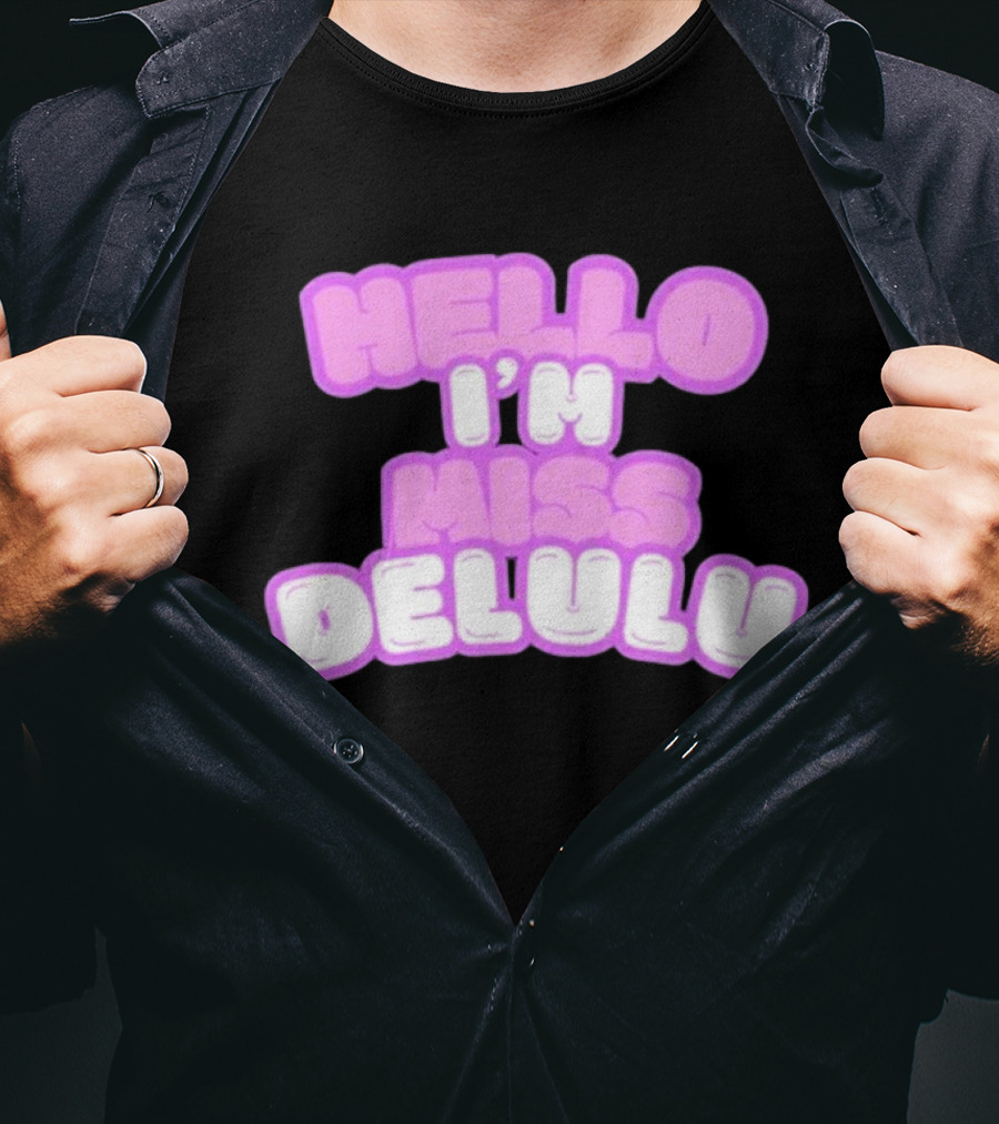 Flippa Hello I’m Miss Delulu Pastel Bubble Text T-Shirt