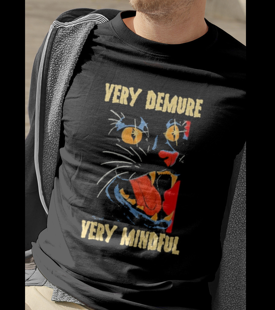 Very Demure Very Mindful Galactic Cat Face T-Shirt