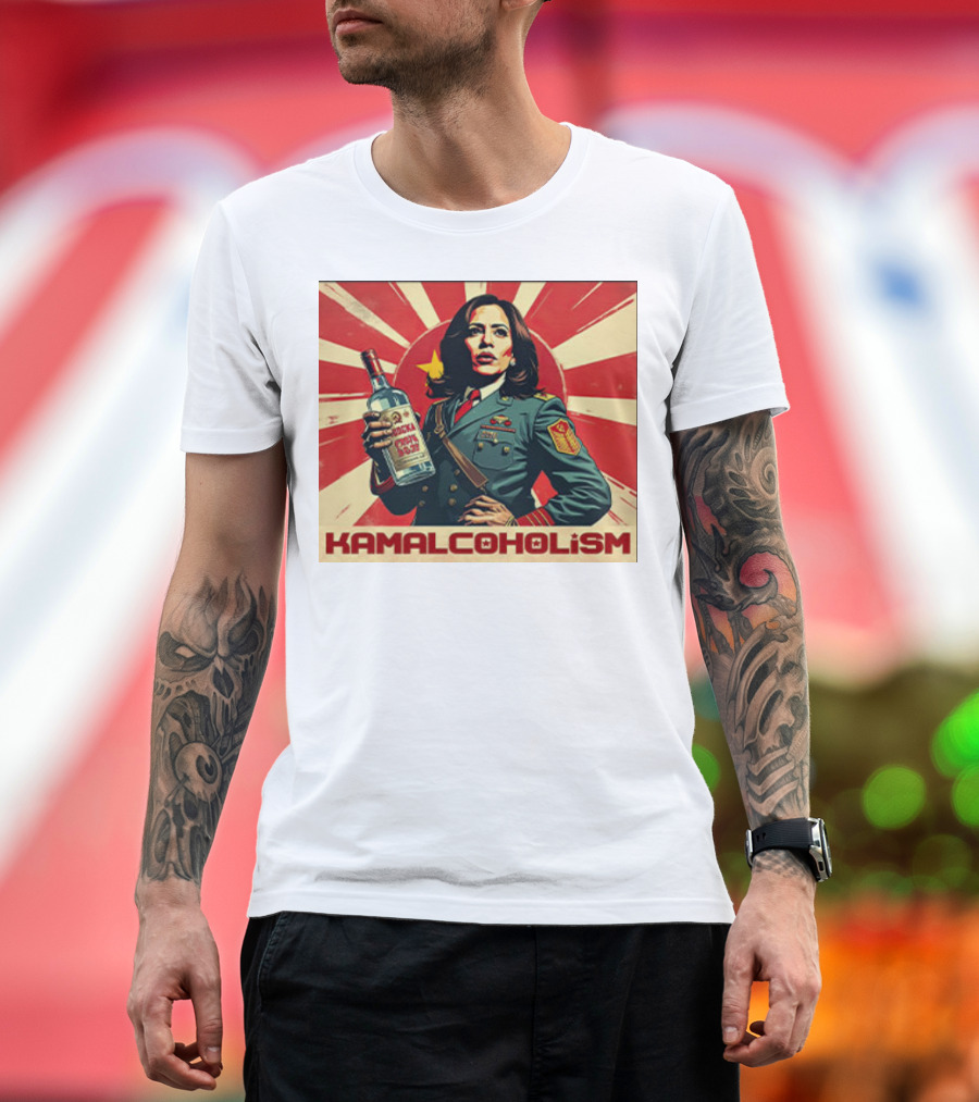 Kamala Harris Hammered Kamalacoholism Vodka Communism T-Shirt