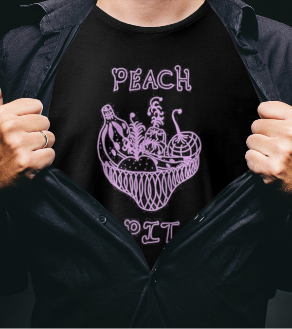Peach Pit Fruit Basket Music Store Aesthetic T-Shirt