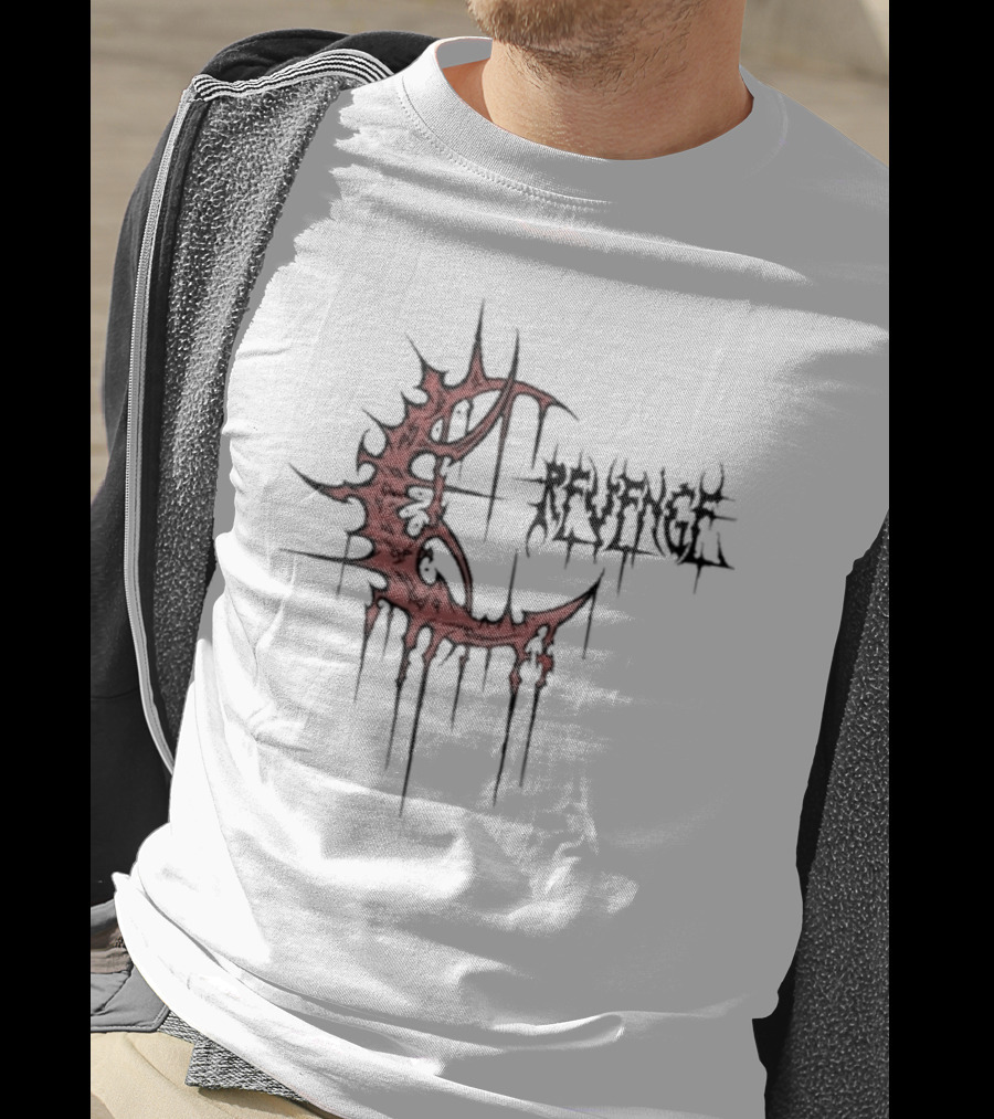 Revenge Crescent Gothic Drip Red Emblem T-Shirt
