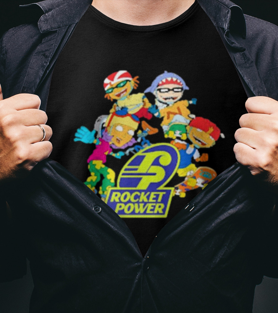 Rocket Power Cartoon Characters Action Scene T-Shirt