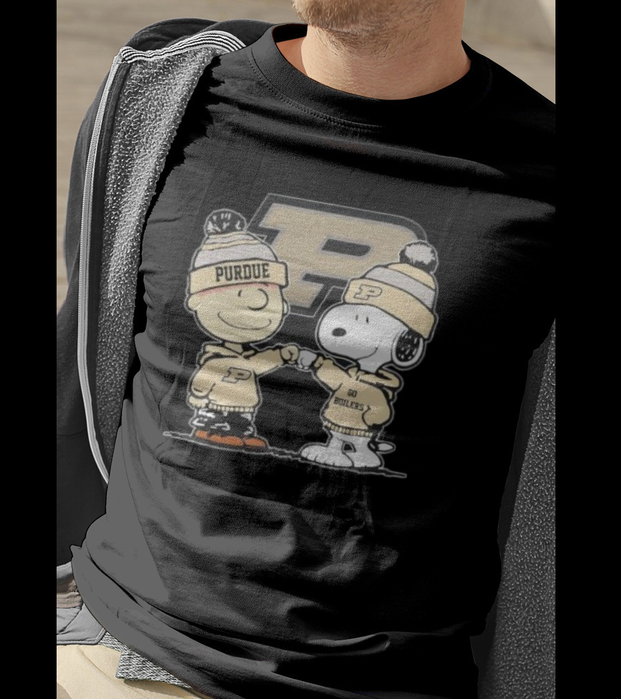 Charlie Brown Snoopy Purdue Boilermakers P Go Boilers T-Shirt