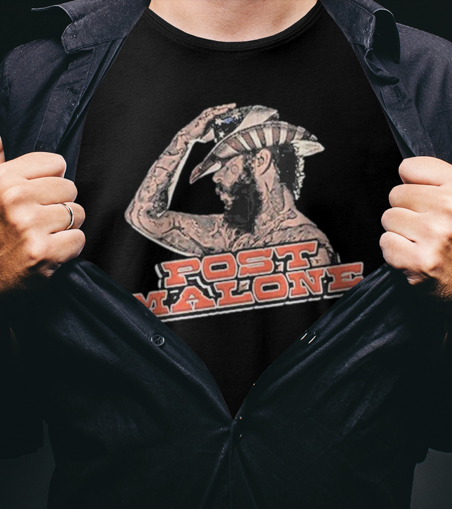 Cheatin Snakes Post Malone Cowboy Tattoo Sketch T-Shirt