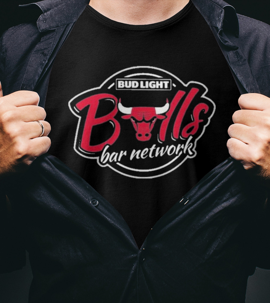 Bud Light Bulls Bar Network Logo Collaboration T-Shirt