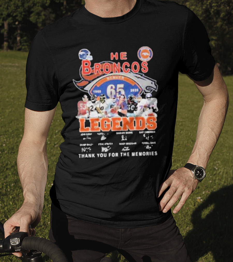 Denver Broncos 65 Year Legends 1960-2025 Thank You For The Memories T-Shirt