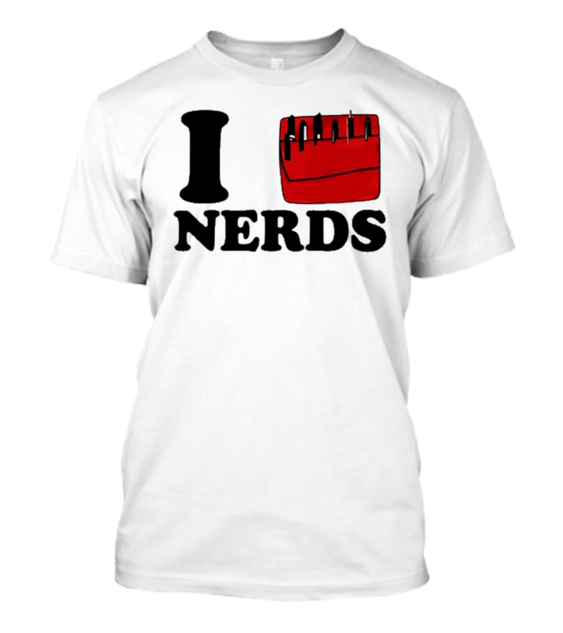 I Love Nerds Red Pocket T-Shirt