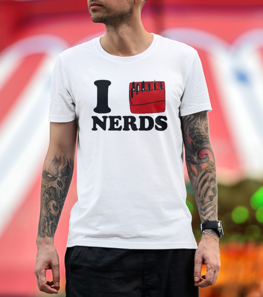 I Love Nerds Red Pocket T-Shirt