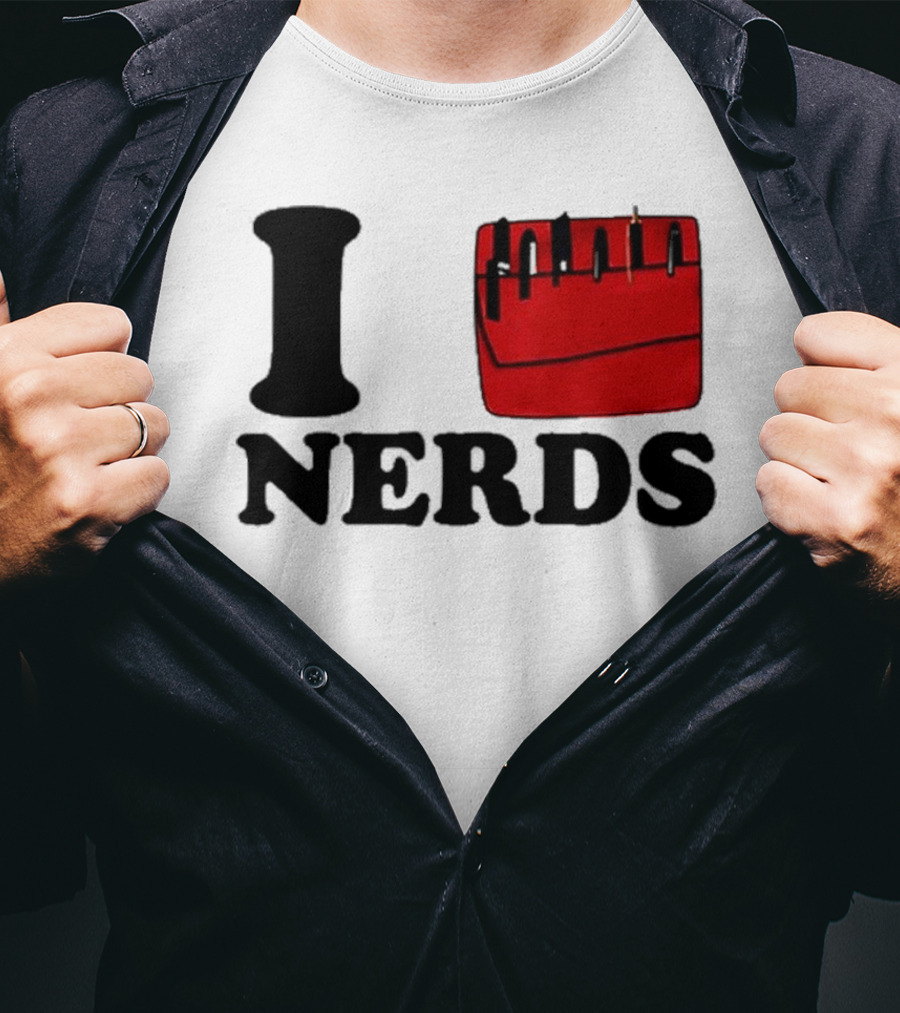 I Love Nerds Red Pocket T-Shirt