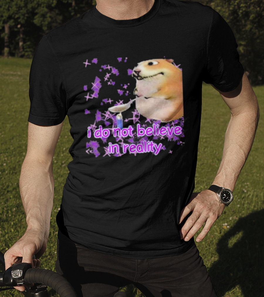 I Do Not Believe In Reality Doge Spoon Purple Stars T-Shirt