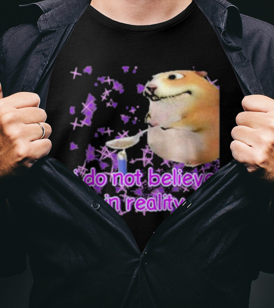 I Do Not Believe In Reality Doge Spoon Purple Stars T-Shirt