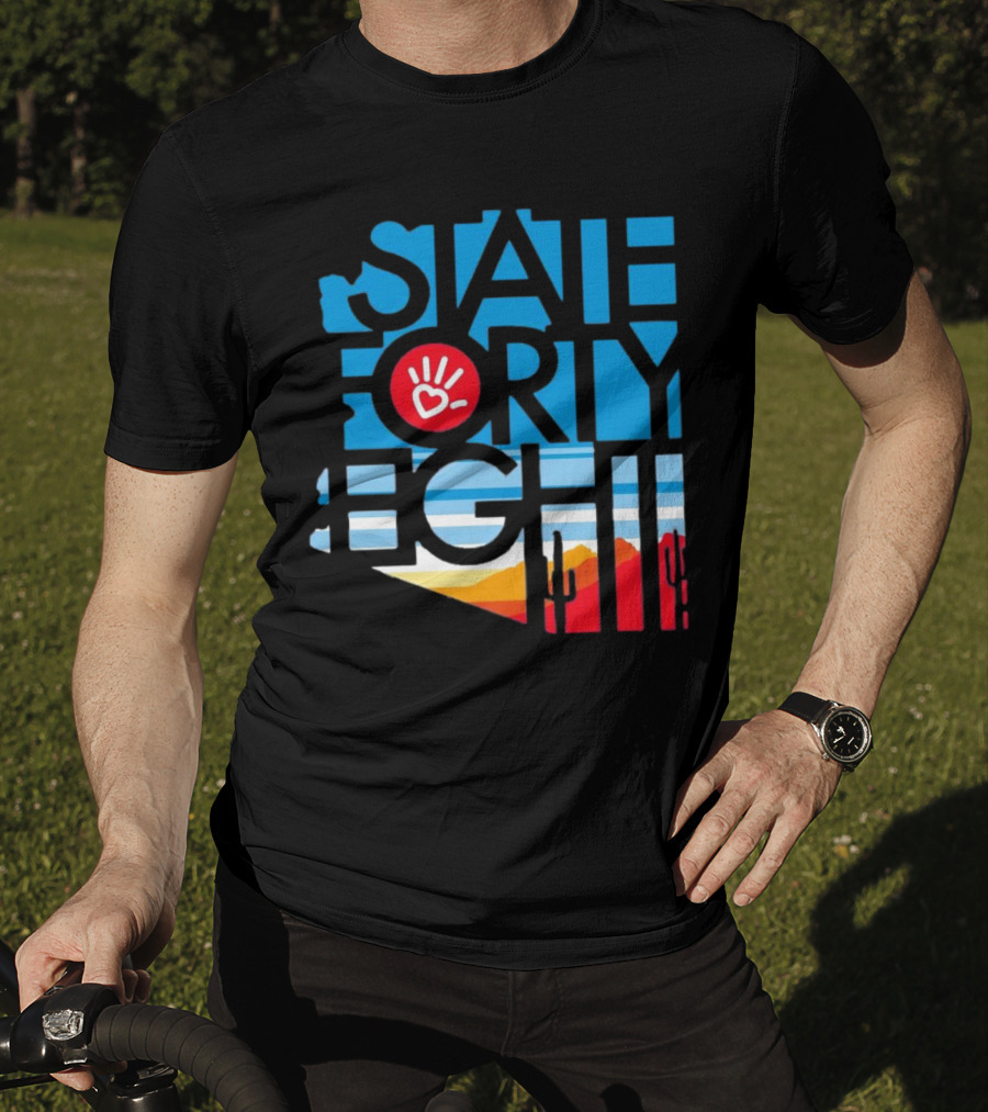 State Forty Eight Love Handprint Desert Sunset T-Shirt