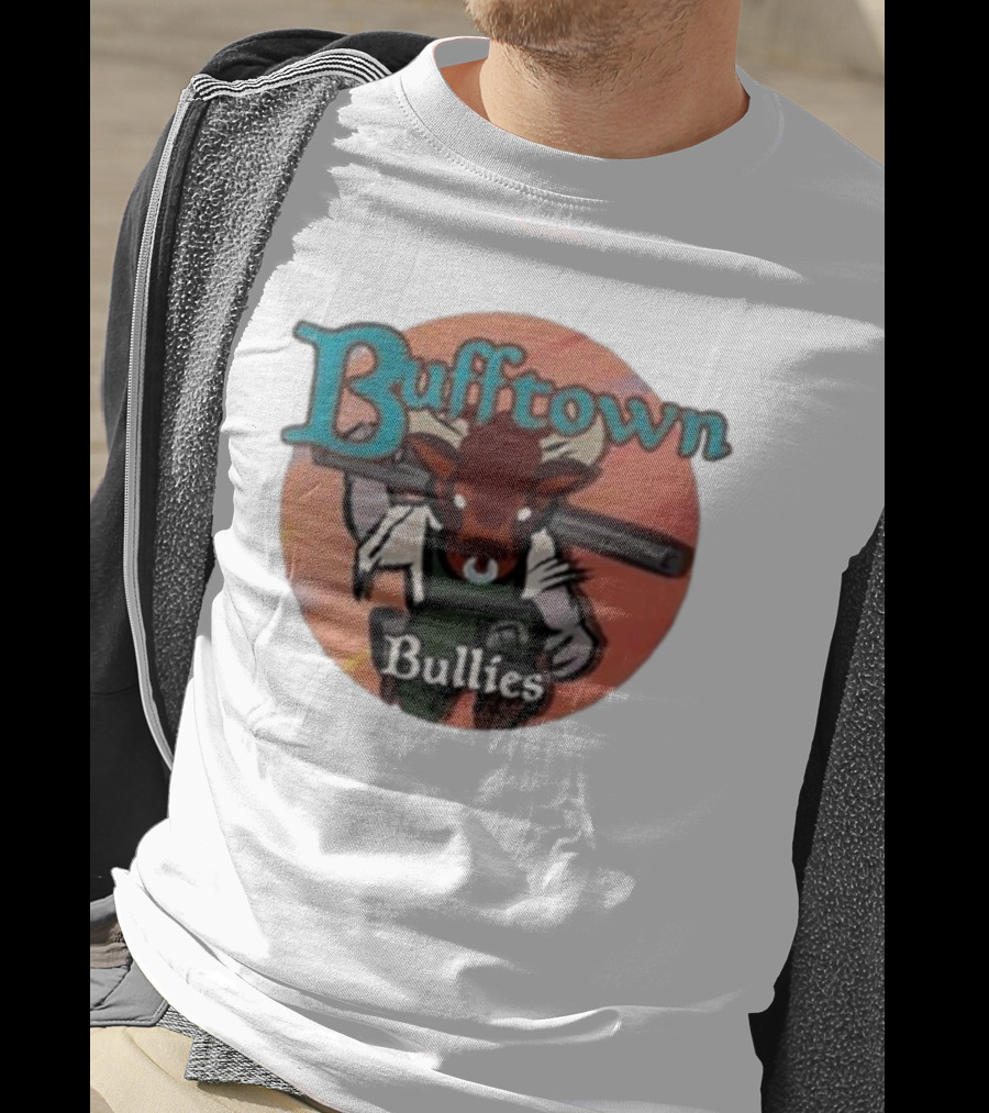 Bufftown Bullies Bull Character Holding Bat T-Shirt