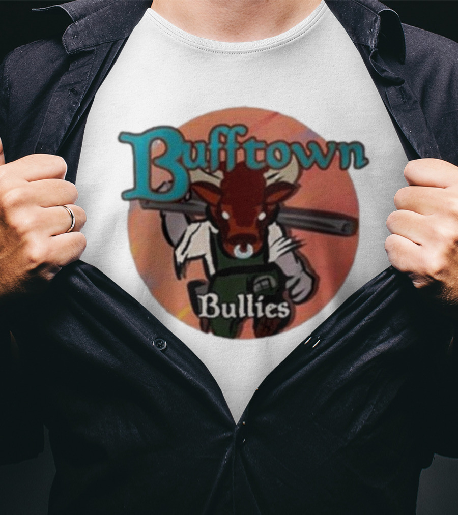 Bufftown Bullies Bull Character Holding Bat T-Shirt