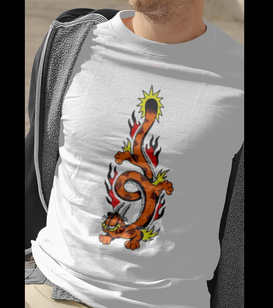 Garfield Transforming Fiery Dragon With Buggy Goods Elements T-Shirt