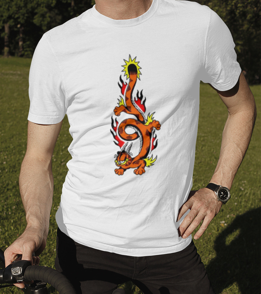Garfield Transforming Fiery Dragon With Buggy Goods Elements T-Shirt