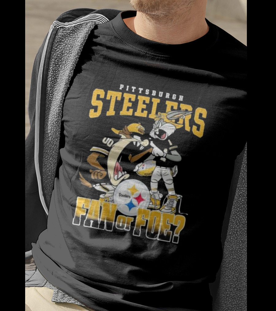 Pittsburgh Steelers Bugs Bunny Taz Fan Or Foe Showdown T-Shirt