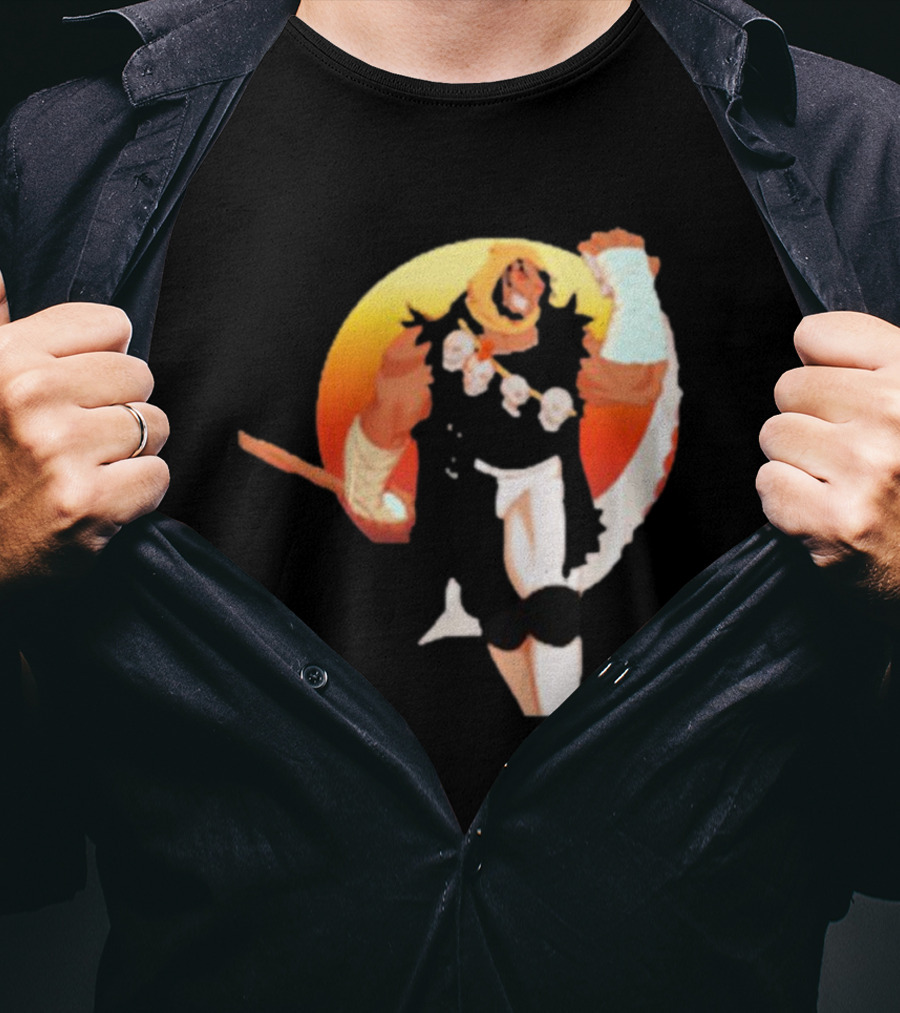 CALIFORNIA NIGHTMARE ISSUE #3 Fierce Warrior With Skulls And Sunset Background T-Shirt