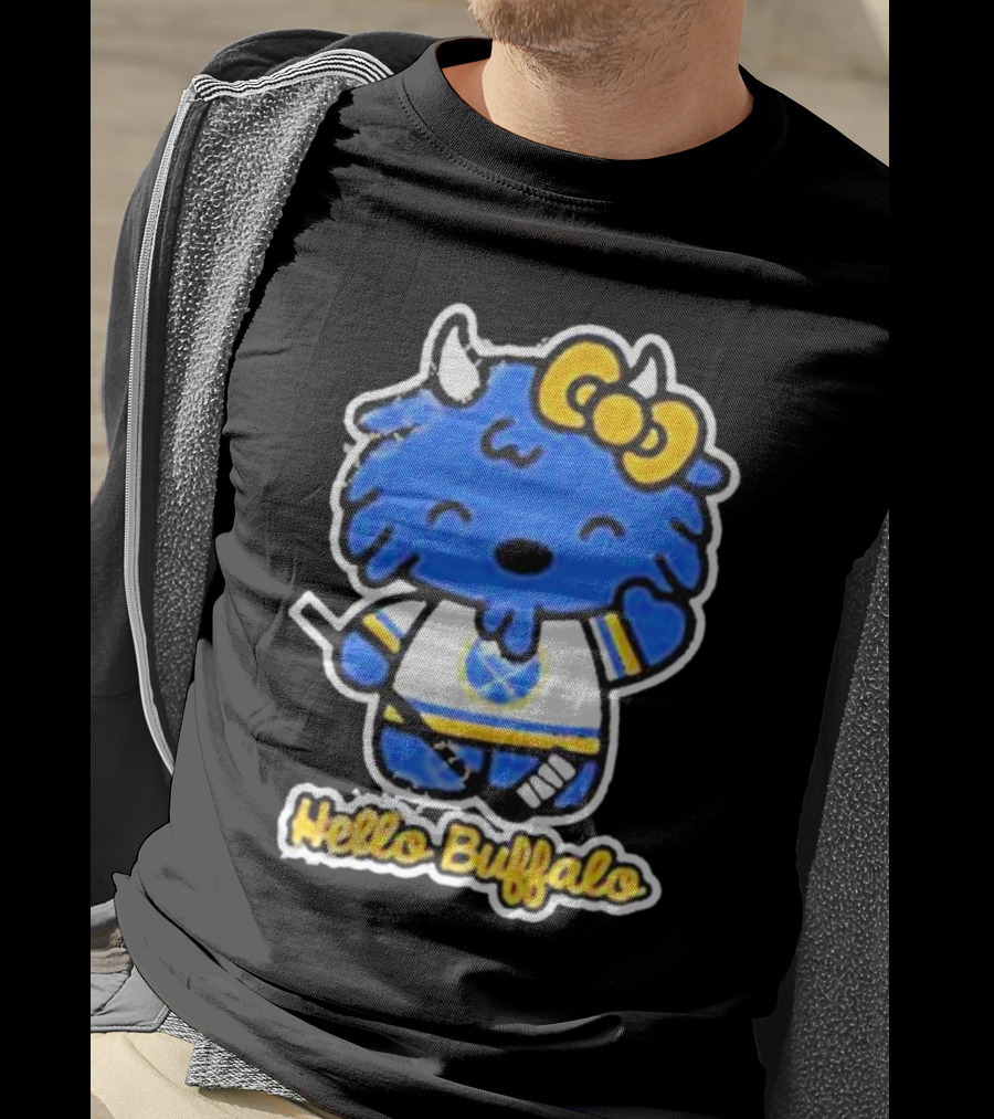 Hello Buffalo Hockey Carl Cordes Buffalo NY Artist T-Shirt