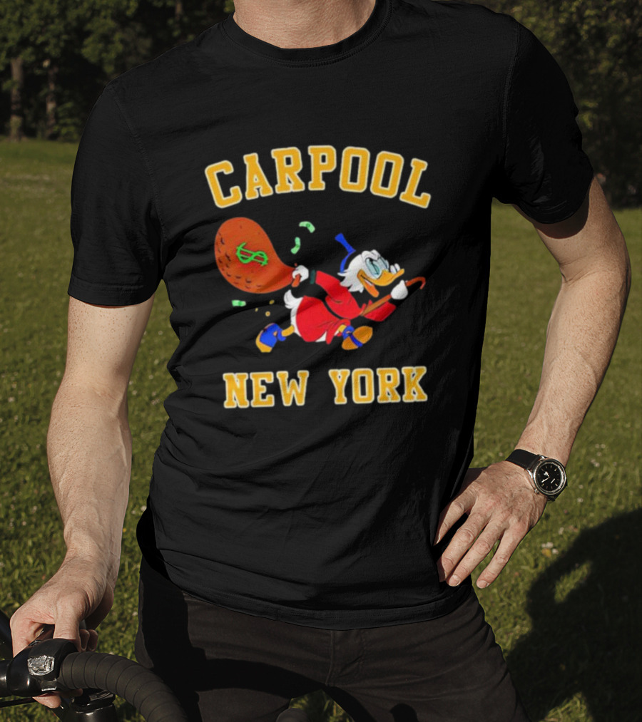 Carpool New York Scrooge McDuck Money Bag T-Shirt