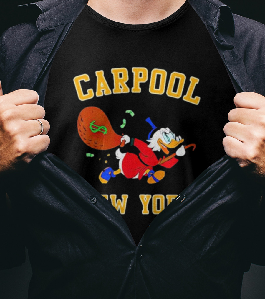 Carpool New York Scrooge McDuck Money Bag T-Shirt