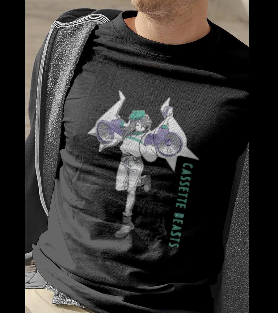 Cassette Beasts Retro Style Character With Boombox T-Shirt