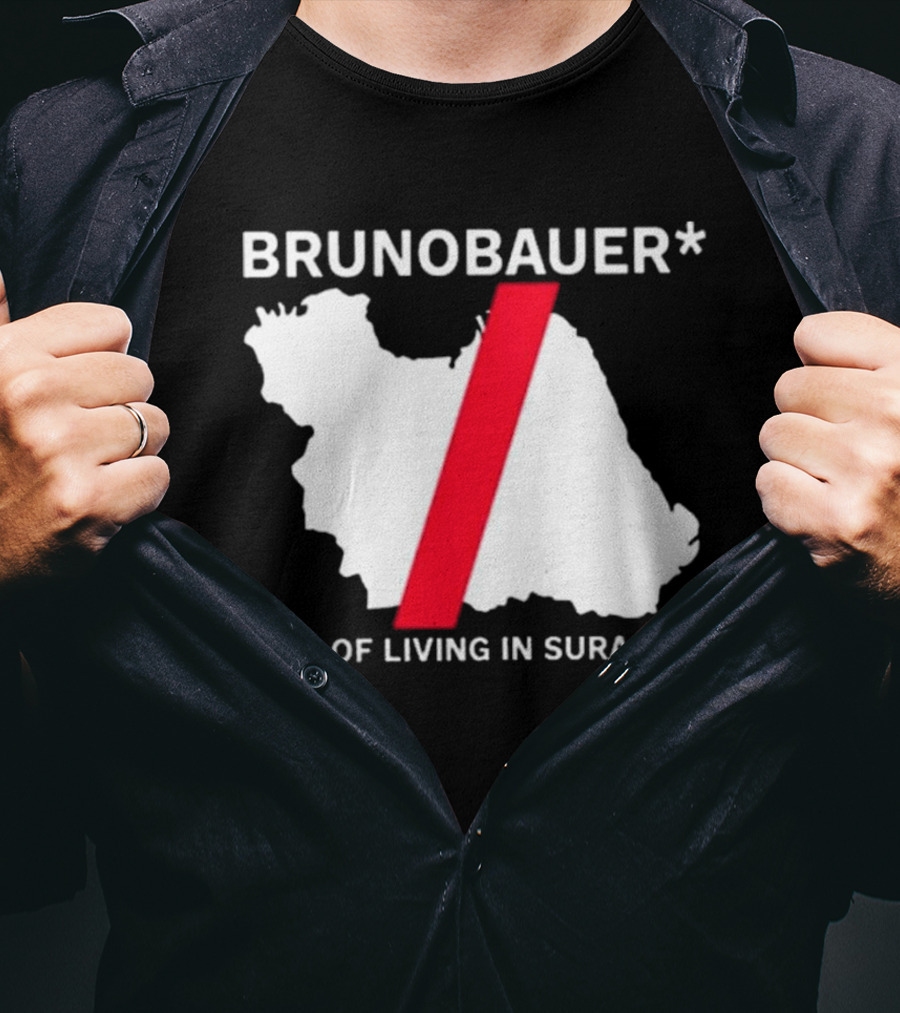 BRUNOBAUER Sick Of Living In Surabaya Map Design With Red Slash T-Shirt