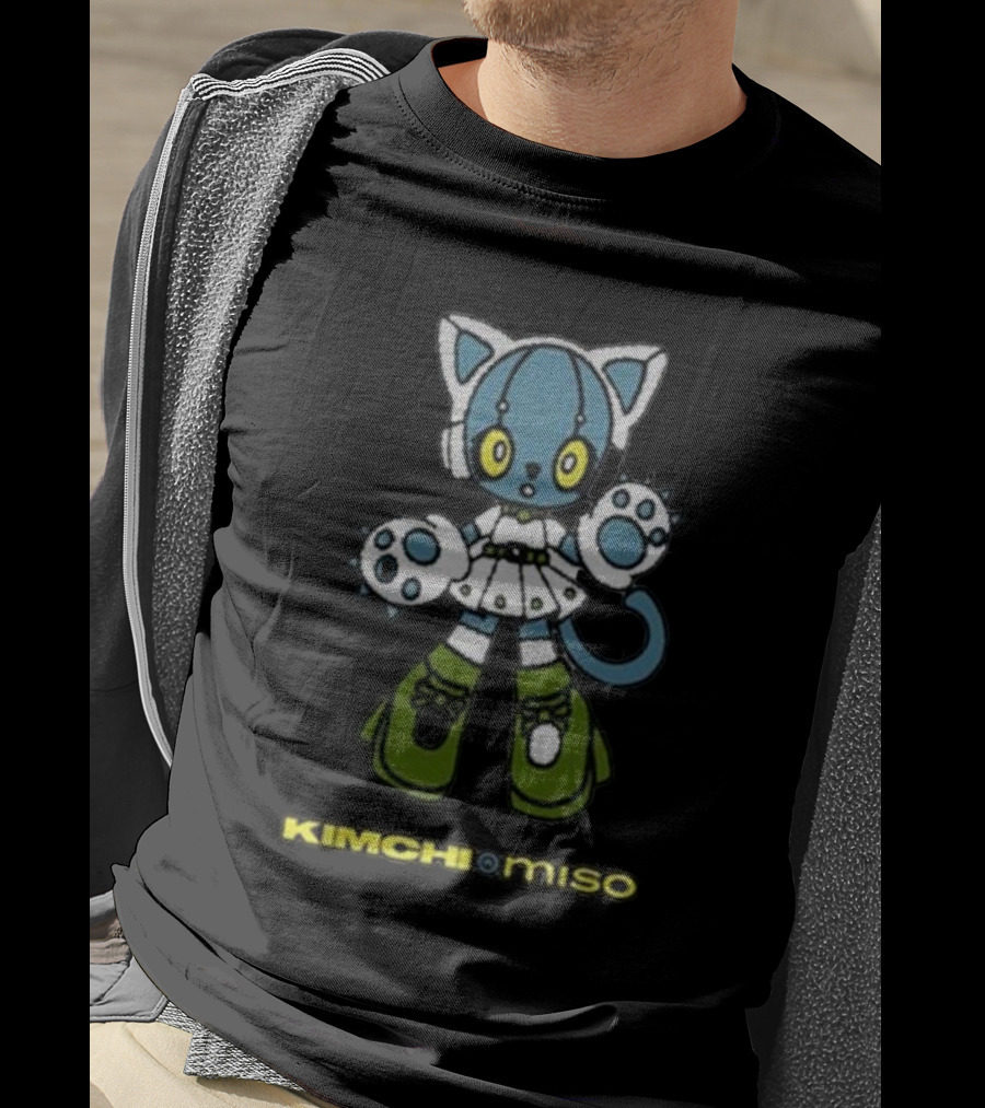 KIMCHI And Miso Futuristic Feline Character T-Shirt