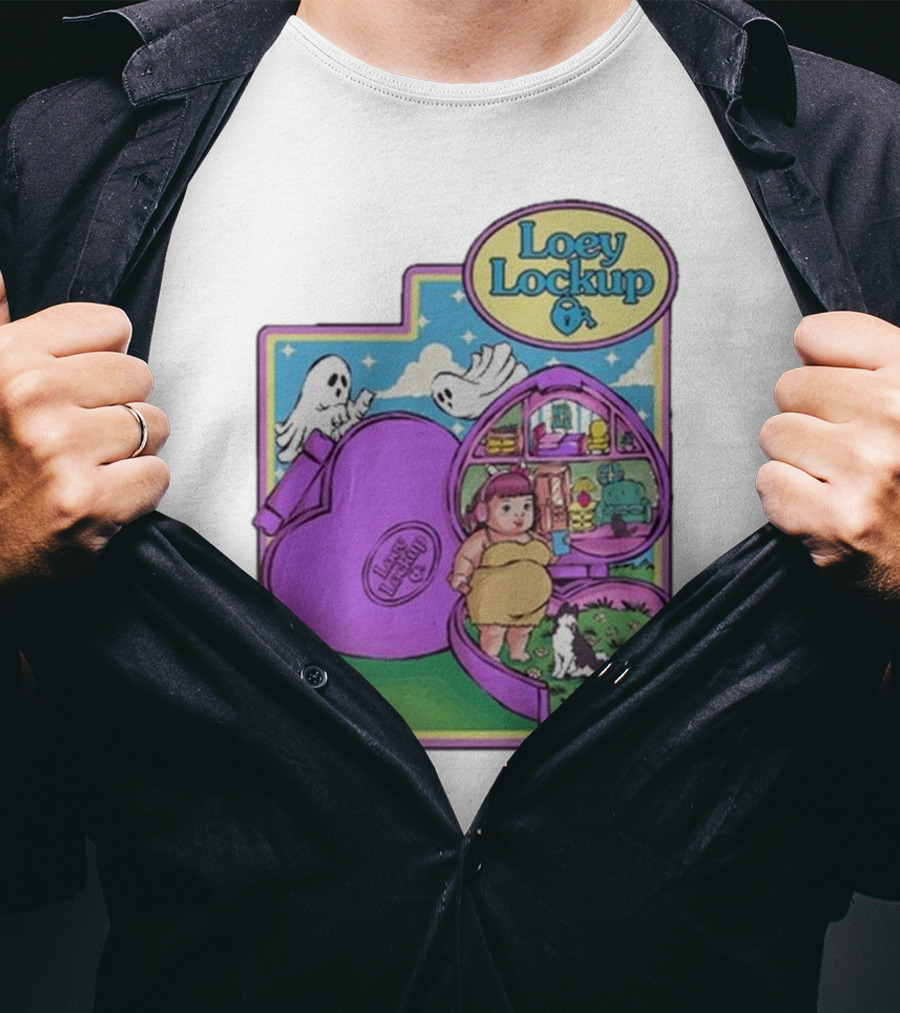 Loey Lane Loey Lockup Heart-Shaped Haunted Toy With Ghosts And Puppy T-Shirt
