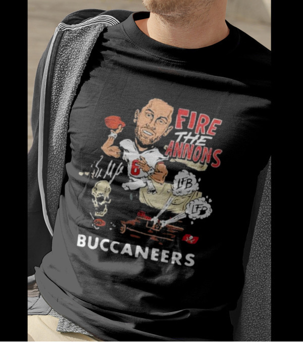 Fire The Cannons Buccaneers NFL Quarterback Caricature T-Shirt