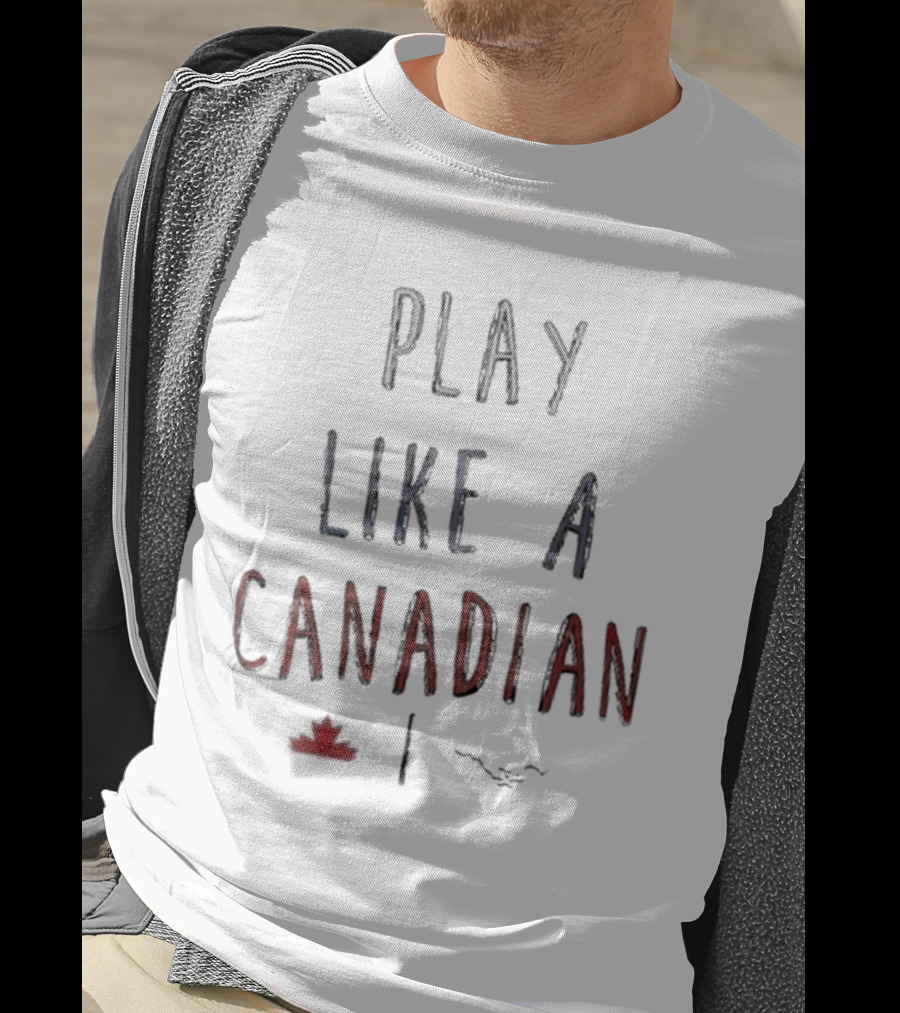 Play Like A Canadian Calgary Stampeders Maple Leaf Icon Football Team T-Shirt