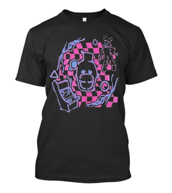 The Shadow Freddy Arcade Nightmare Checkered Phantasm T-Shirt