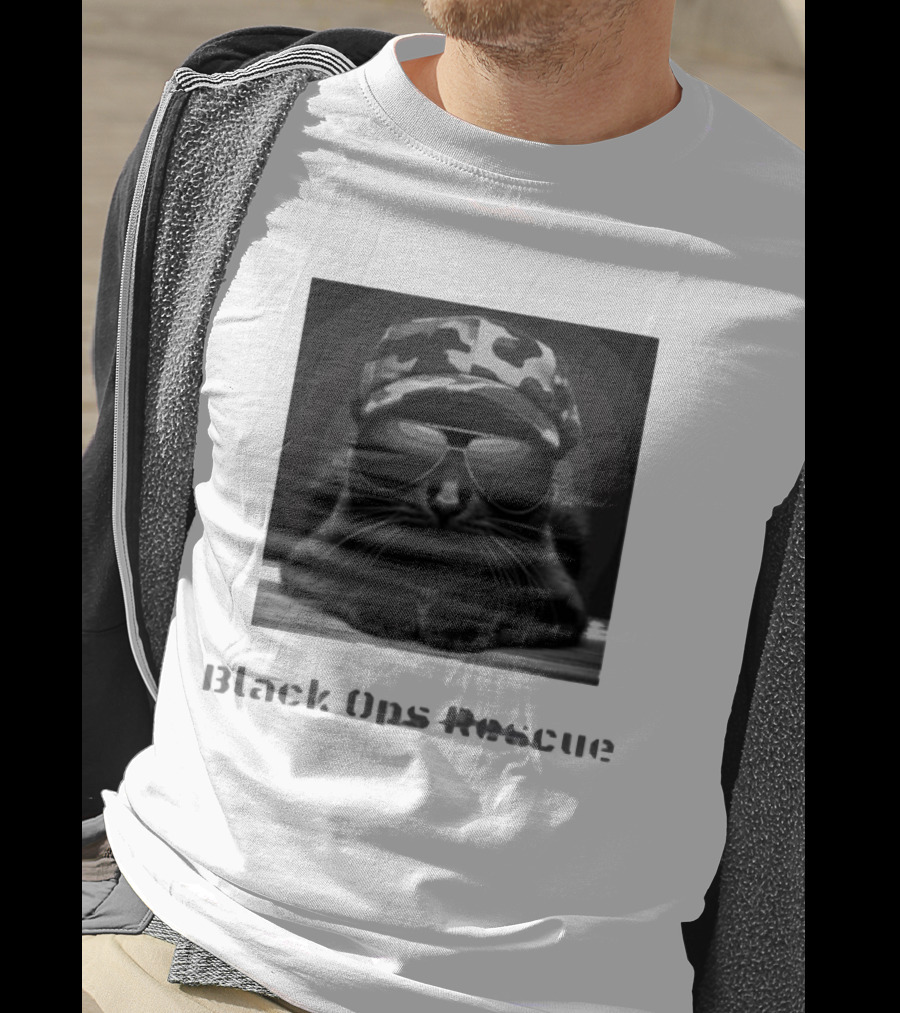 Black Ops Rescue Women’s Cat Military Style Camouflage Hat Sunglasses T-Shirt