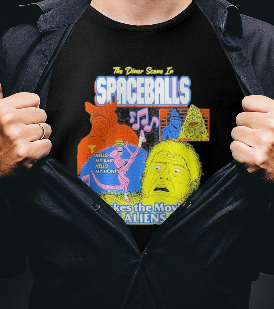 Spaceballs The Diner Scene Makes The Movie Official Aliens Canon T-Shirt