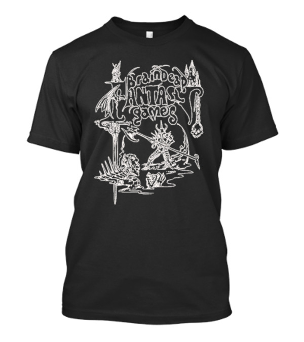 Braindead Fantasy Games Dungeon Crawler Skeleton Monster Battle T-Shirt