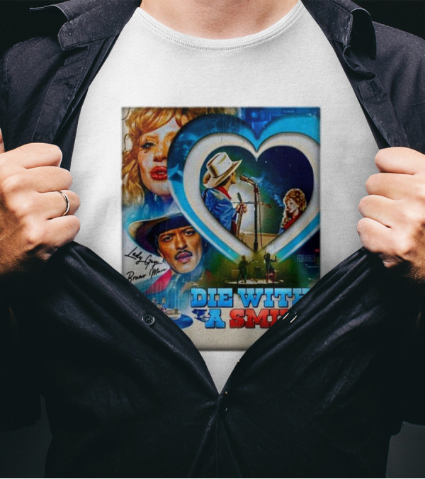 Lady Gaga Bruno Mars Die With A Smile 2024 Concert T-Shirt