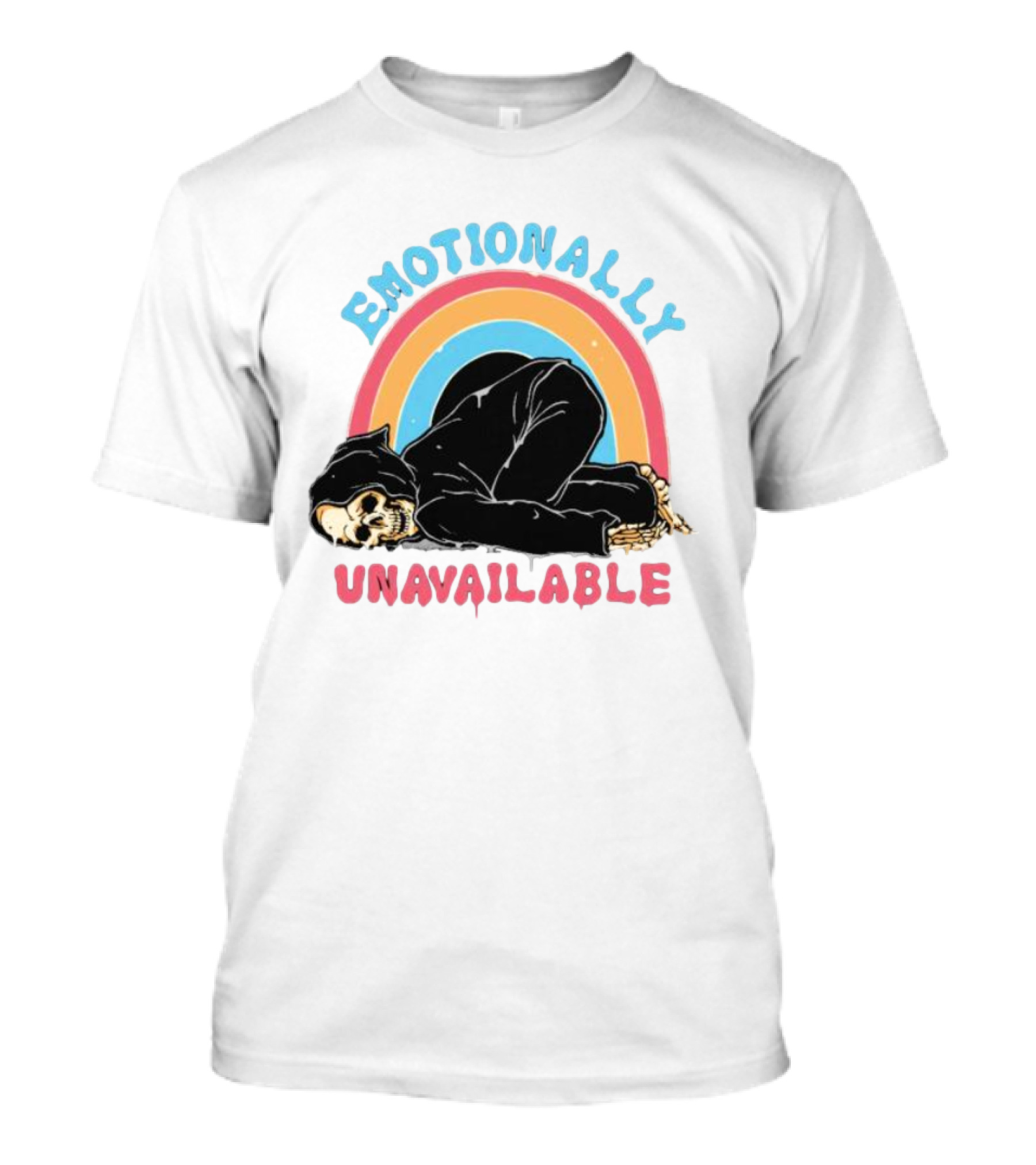 Emotionally Unavailable Skeleton Rainbow T-Shirt